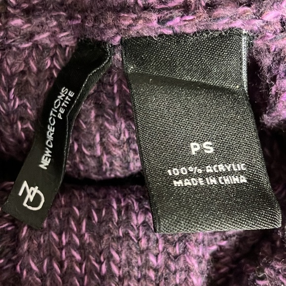 New Directions Women’s Cowl Neck Pullover Sweater, PS, Purple - Picture 2 of 4